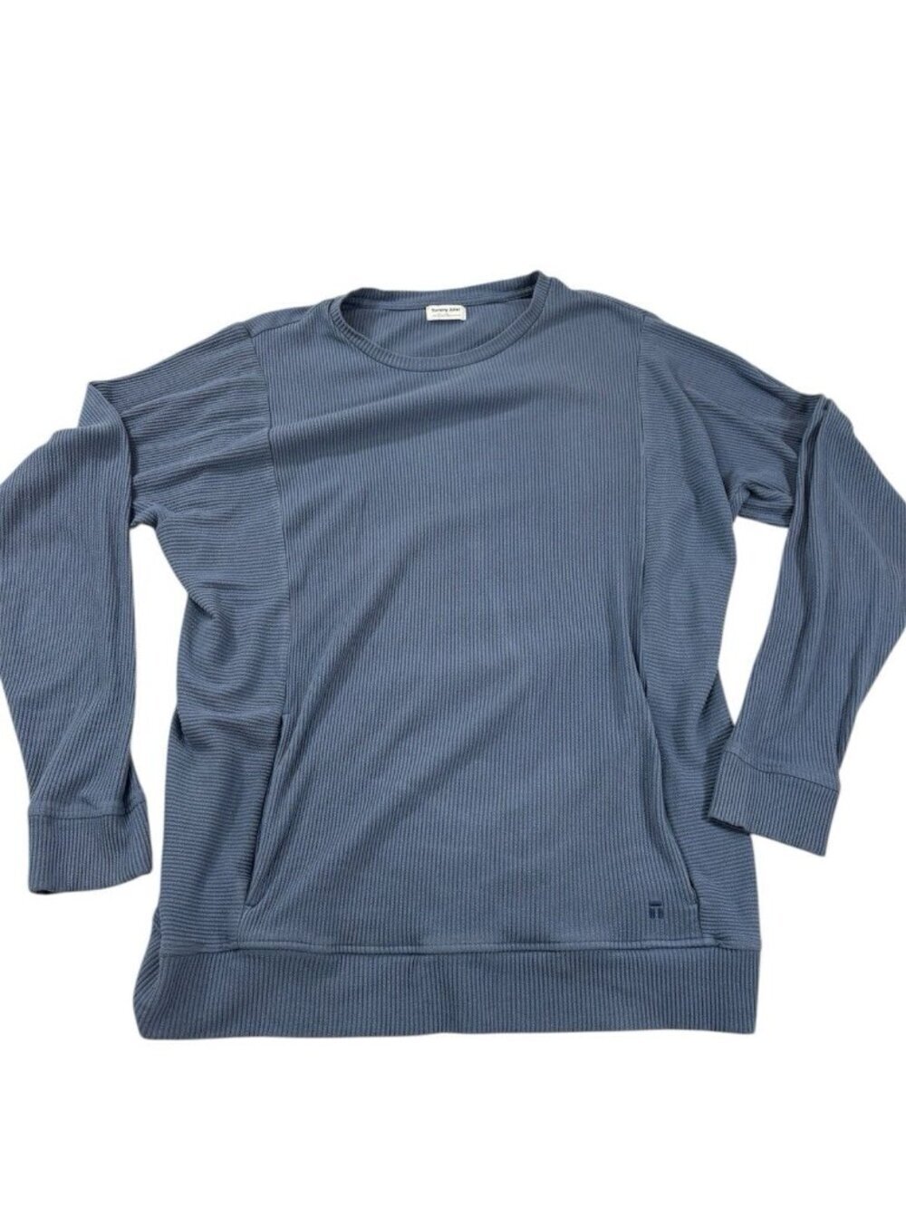 Tommy John Sweatshirt Mens Blue Size Large Ribbed Crew Neck Pullover